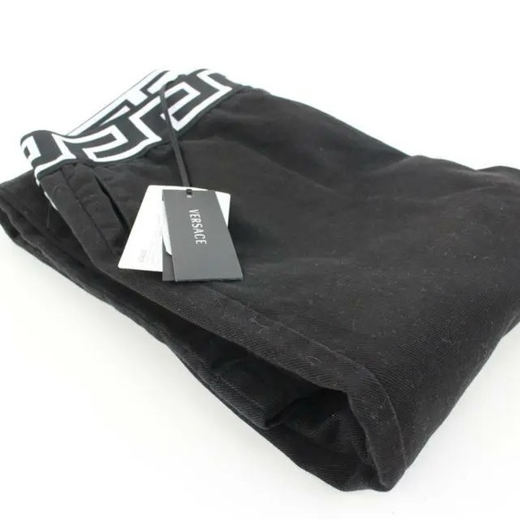 Versace Boys 12A Black x White Greca Boy's Trousers Pants 120v23 - Picture 2 of 7